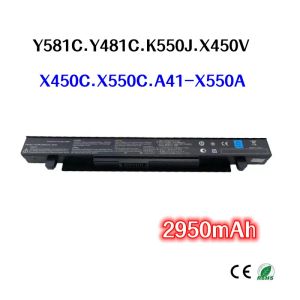 Baterias 100% Original 2950mAh para ASUS A41Y581C Y481C X550A X550V X550C FX50 K550J K550V X450V X450C Bateria de laptop