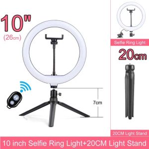6 8 10 12-calowy światło ringu selfie z kompatybilnym z Bluetooth Stojak na zdalne sterowanie 160 cm Lampa Fotografia