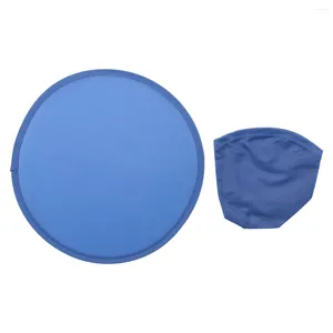 Decorative Plates Foldable Round Fan-Blue