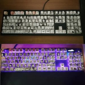 Аксессуары аниме -клавиша Cute Pbt 124 Keys Dye Sublimation Chrey Profile Японский аниме -клавиш для переключателя Cherry MX Механическая клавиатура