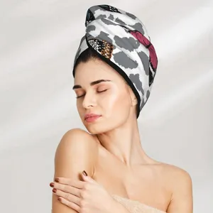 Ręcznik magiczny pod prysznic mikrofibra Zebra Butterfly Hat Hat Suche włosy Szybkie suszenie Miękka dama głowa turbanowa