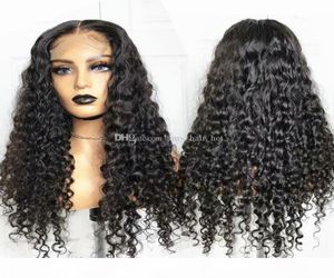 Curly 5x5 Silk Top Lace Closure Human Hair Wigs For Black Women Brazilian 13x6 Lace Wigs 150 180 Density Remy Hair Wig1576553