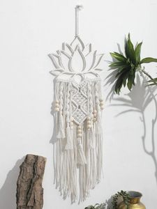 Gobeliny Lotus Macrame Wall wisząca boho marzeń ornament do akademika do domu Livig Room Sypialnia Dekoracja Dekoracja