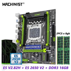 MotherBoards Machinist E5 v2.82h x79 Placa -mãe LGA 2011 Conjunto Kit Intel Xeon E5 2650 V2 Cup Processor + DDR3 16 GB RAM Memory Combo USB3.0