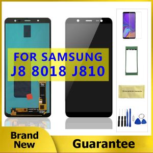 Super AMOLED Wymiana LCD dla wyświetlacza Samsung Galaxy J8 J810 z zespołem Digitizer ekranu dotykowego SM-J810G SM-J810F SM-J810Y