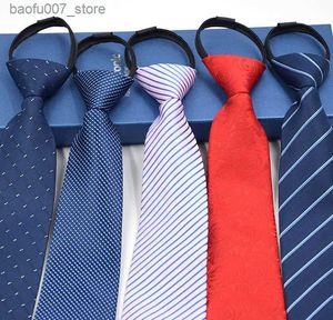 Ties do pescoço Bridegroom Wedding Nó livre Fácil de puxar a camisa profissional de negócios Casual Casual 8cm Lazy Zipper Tieq