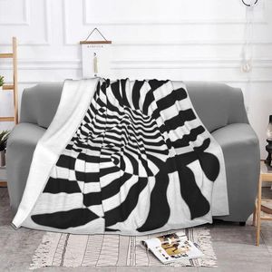 Blankets Zebras By Victor Vasarely Flannel Spring Autumn Modern Art Multi-function Warm Throw Blanket For Home Couch Bedspreads