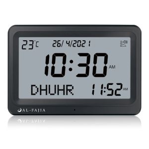 Większy ekran LED Azan Clock 8 Athan Sounds Multi-Languages ​​Modlitwa Alarm Cock 594a