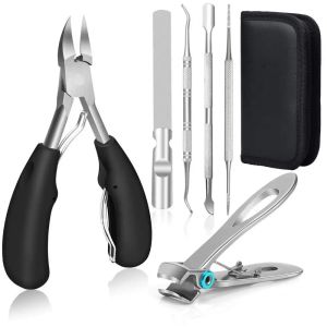 Sats 6st Manicure Cutters Professional Nail Clipper sätter rostfritt stål öronsked Nagelklippare Pedicure Nail Art Tool Kit Manicure