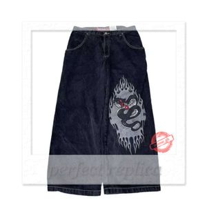 JNCO Jeans Jeans JNCO Y2K Harajuku Hip Hop Poker Graphic Retro azul calça de jeans folgada masculino gótico cintura alta as calças largas 178