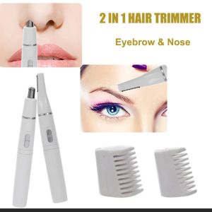 2 In1 Trimmer pêlos do nariz implementar barbeador masculino homem mulher pescoço sobrancelha de sobrancelha de barbeador de barbeador de barbeador elétrico limpo