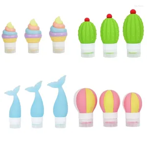 Storage Bottles Silicone Travel Bottle Liquid Dispenser Cone Fishtail Air Balloon Organizer For Outdoor Traveling Camping Portable