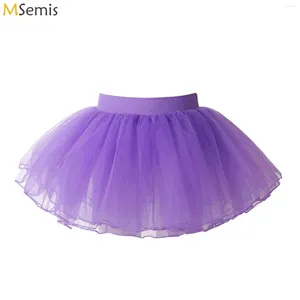 Scene Wear Children Girls Ballet Dance Costumes Tutu kjol 4 lager tyll barn kläder baby chiffong dancewear