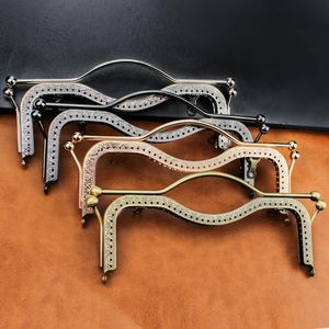 5Pcs 20.5CM Concave Rectangle Retro Metal Handle Clutch Bag Kiss Clasp Lock Purse Frame For Bag Handbag Craft Bag Sew 240401