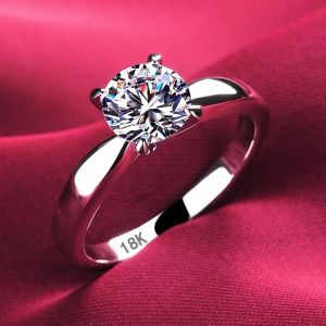 Never Fade 100% Original Tibetan Silver Ring Inlay Natural Zirconia Stone Luxury White Gold Plated Wedding Band For Women Gift