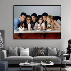 Vänner TV -show affisch Central Perk Design Citat Friends Canvas Måla tryck Väggkonst Bilder för vardagsrum Dekor Cuadros