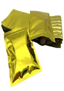 200 шт. Захватываемые золотыми алюминиевыми пакетами с алюминиевой упаковкой для упаковки клапанов с пакетом на молнии для сушеного пищевого ореха.