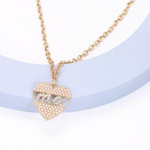 Anhänger Halsketten Anhänger Schmuck Diamant Pfirsich Herz Mutter Tag Geschenk Familie Tochter Schwester Kristall Halskette Dhgarden Otvye