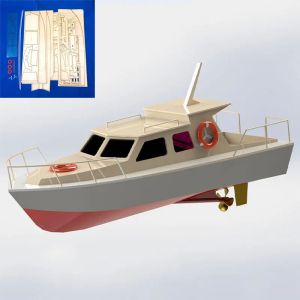 1/30 RC Boat Model Yacht Flying Fish Diy Деревянная сборочная модель модели модели модели начального уровня