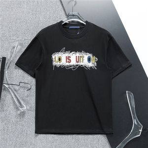 2024 Brand Designer Men's T-shirt Round Neck Black and White Half Sleeves Cotton Breathable Letter Print Summer Leisure Luxury Couple T-shirt Women's M-XXXL