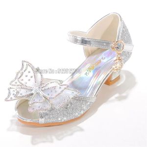 Sneakers Girl Kid Party Princess Dress Skórzany sandał ślub ślubny pięta baletnicy baletnicy