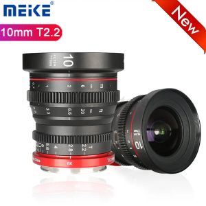 Tillbehör Meike 10mm T2.2 Camera Cine Lens Stor öppningsmanual Fokusera låg distorsion APSC S35 Format Mini Prime Cine Lens