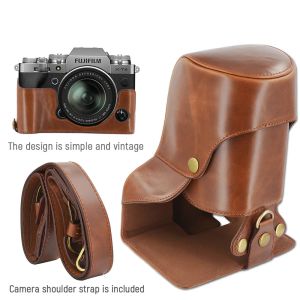 Сумки XT4 Camera Case Pu Leather Case Cover для Fujifilm XT2 XT3 XT4 XT4 Защитная оболочка с открытием батареи