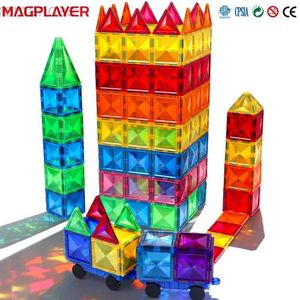 Ímãs brinquedos magnéticos montessori brinquedos educacionais bloqueios magnéticos bloqueios infantis conjuntos de construção de bricolage telhas magnéticas de diamante para crianças presentes 2449