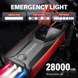 12v Car Jump Starter 28000mAh Emergency Battery Charger Car Battery Booster Power Bank for Petrol Diesel Car Starting Device