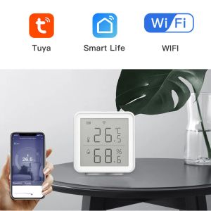 Tuya WiFi Temperaturfuktighet Sensor inomhus Hygrometer Termometer LCD Display Smart Home Alexa Google Assistant Remote Control