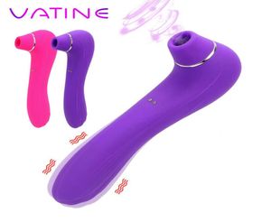 Vatine Sex Toys for Women Klitoralstimulator Oral Licking Nippel Saugzunge vibrieren 10 Geschwindigkeiten Klitoris -Sauger Vibrator P08163448180