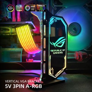 Vertikal GPU -stöd Anpassa färgglad VGA -konsol grafikkortstativ GPU Holder 12V/5V Aura Sync Watercooler PC Mod RGB Lighting