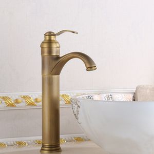 Luxury Bathroom Faucet Antique Brass Countertop Mount Hot and Cold Water Single Handle Vanity Sink Mixer Faucet Bronze Mixer