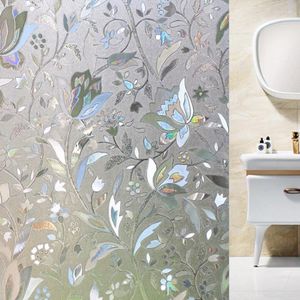 Window Stickers XUNZHE 45cm 100cm 3D Laser Light Change Paper Scrub Toilet Opaque Bathroom Cellophane Shading