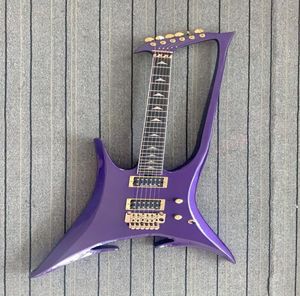 Rare Custom Abstract Enterprize Guitar NEW Roman Abstract Metallic Purple Neck Through Body Electric guitar Gold Hardware Tremolo 9133164