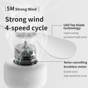 JISULIFE Ceiling Fan USB Rechargeable Portable Household Electric Hanging Fans with Remote Control