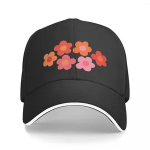 Ball Caps Flowerfull on Plum (Happy Boho Retro Floral Pattern) Baseball Cap Sports Big Size Cappello da donna Cappelli da uomo