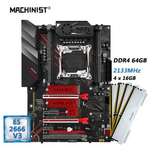 Motherboards MACHINIST X99 Motherboard Combo LGA 20113 Xeon Kit E5 2666 V3 CPU DDR4 RAM 64GB Memory 2133MHz NVME M2 Four Channel MR9A PRO