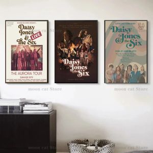 Daisy Jones & The Six Aurora Music Album World Tour 2023 TV Series Band Poster Canvas Painting Wall Art Pictures Home Decor