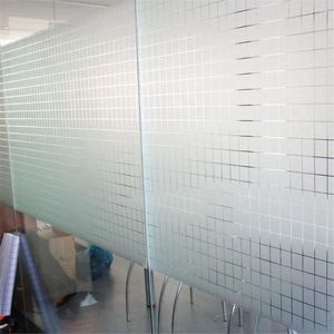 Window Stickers Square White Printed Frosted Decorative Textured Stained Glass Self Adhesive Privacy Film For Bathroom Kitchen Office