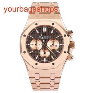 TOP AP WRISTWATCH Seria Royal Oak Series 26331or Watch Brown Face Plate z średnicą 41 mm Automatyczne mechaniczne męskie MENS 18K Rose Gold Complete