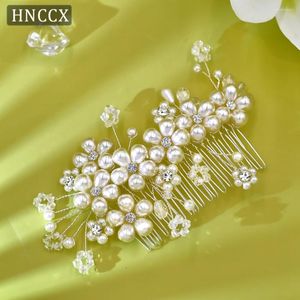 Klipy włosów hnccx Wedding Pearl Pin Pin Band Princess Party Rhinestone Hair Pink Table Tiara Bridal Akcesoria CP05