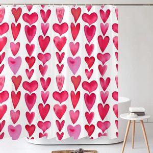 シャワーカーテン高品質の愛のロマンチックな赤いバラの生地カーテン防水バス240x180フック付きバスルームの装飾