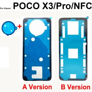 Coperchio posteriore e adesivi adesivi per la fotocamera per Xiaomi Poco X3 X3Pro X3NFC Porta della batteria posteriore Adesiva Adesivo Parti di sostituzione