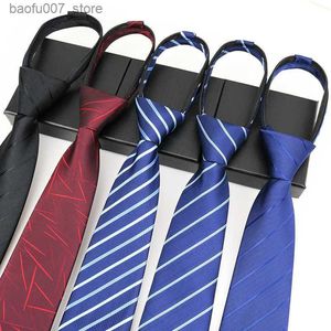 رقبة روابط Necktie رجال الأعمال الرسمية لباس أسود سحاب العريس الزفاف الكورية الإصدار الضيق كسول