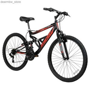 Bikes Hyper Bicycs Mens 26 Shocker Mountain Bike Black/Red L48