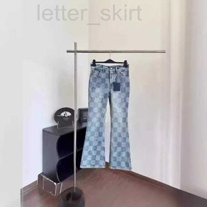 Herren Jeans Designer 2024 New Checkerboard Denim Flared Hosen mit klassischem kariertem Muster und dreidimensionalem Muster 7Ogi