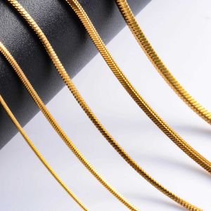 Pendant Necklaces Witd 0.9/1.2/1.5/2.4mm stainless steel square snake chain necklace in gold suitable for mens fashionable jewelryQ