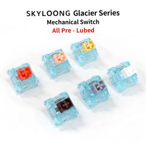 لوحات المفاتيح Skyloong Glacier Silent Series Switch RGB Raseproof Rose Silver White Yellow Linear Paragraph Switch Custom Custom