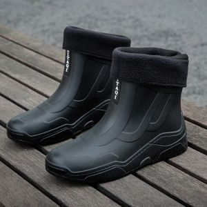 Пара дождь средняя топ-бархатная теплое шеф-повар обувь износостойкие, не скользящие водяные обувь, обувь, обувь, обувь для мужчин, обувь для мужчин